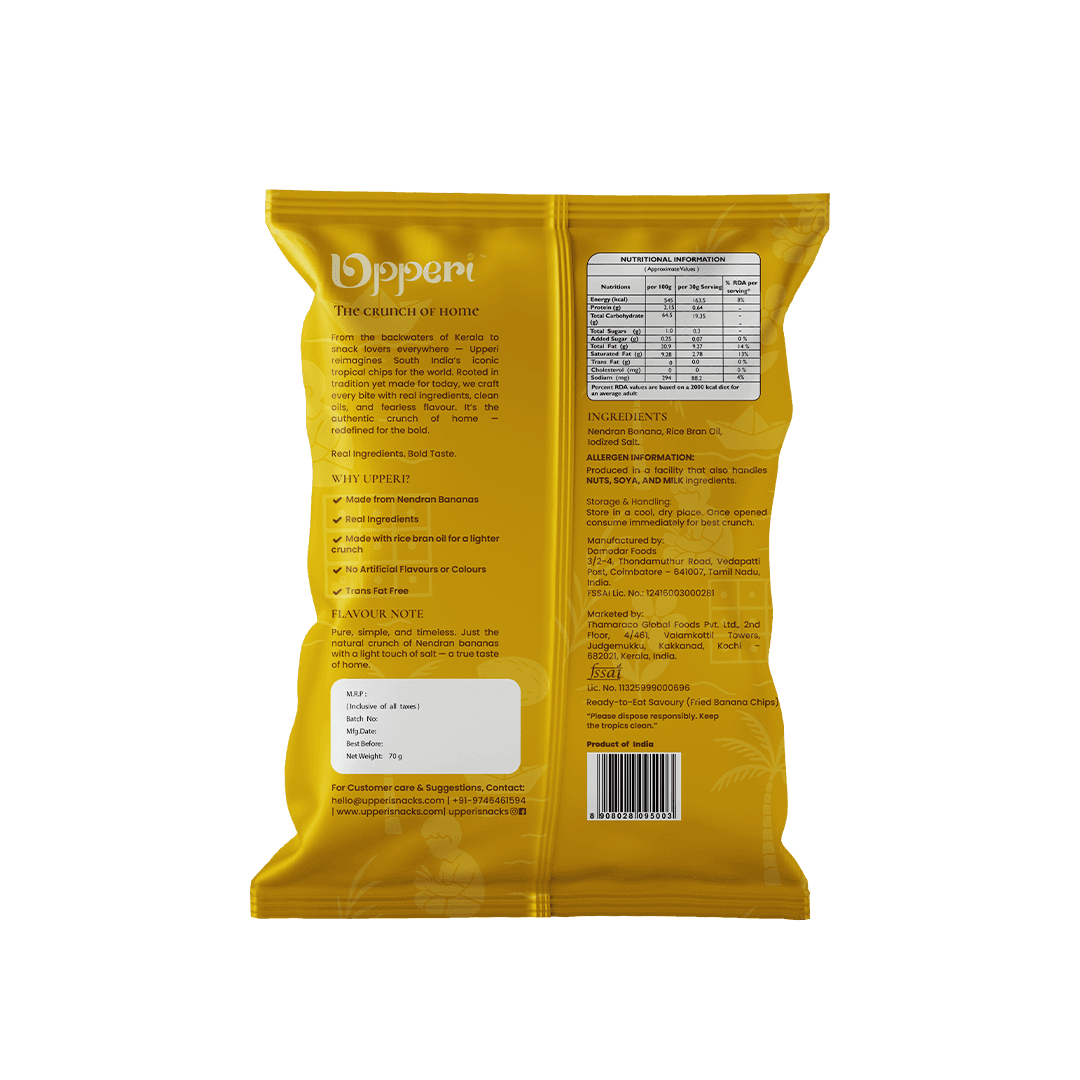 thumbnails - Upperi Classic Salted Kerala Banana Chips 70g back panel