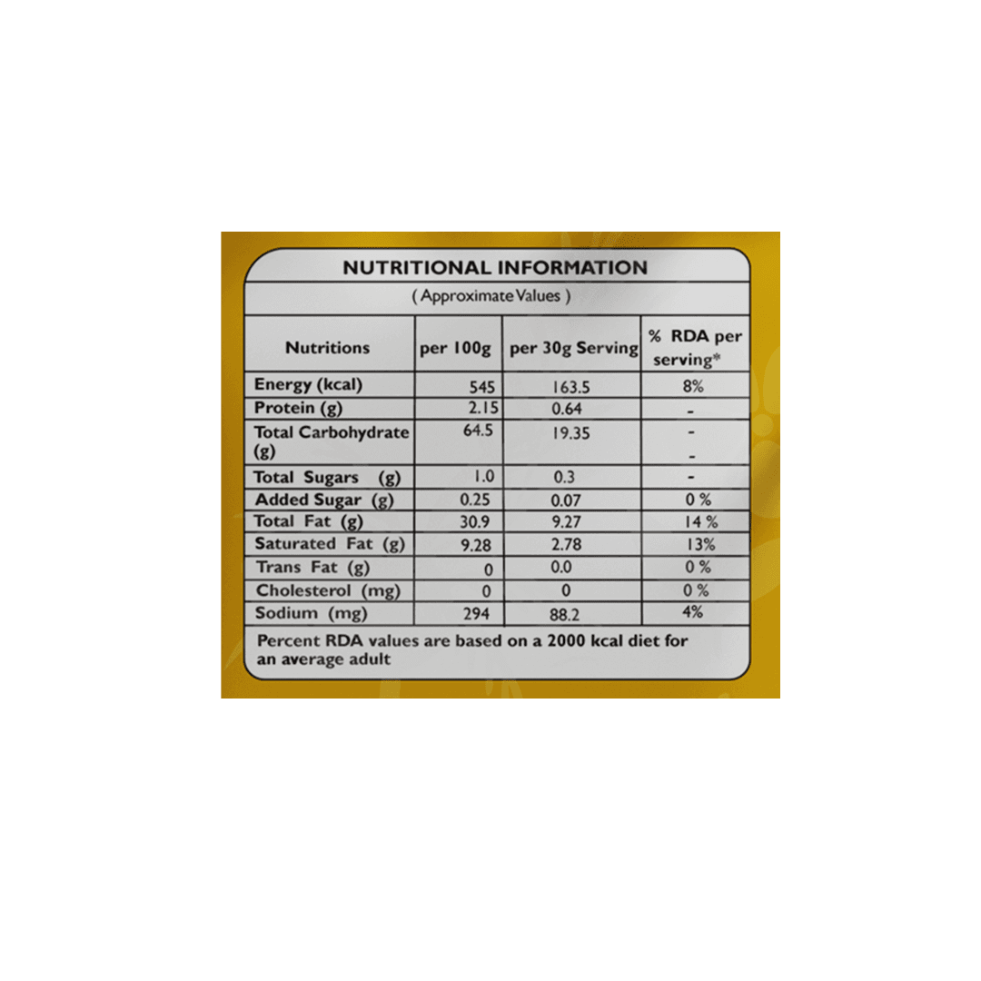 thumbnails - Upperi Classic Salted Kerala Banana Chips 70g nutritional information