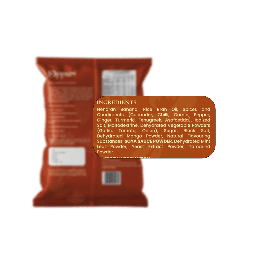 thumbnails - Upperi Masala Twist Kerala Banana Chips 70g ingredients